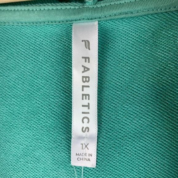 NWT Fabletics women’s teal Dakota zipped up cropped hoodie size 1X - Picture 8 of 10